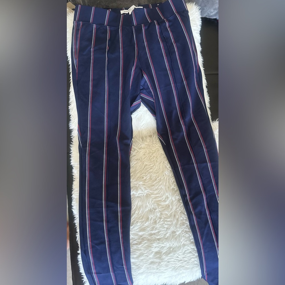 Old Navy Navy Stevie Pants with Red and White Stripes